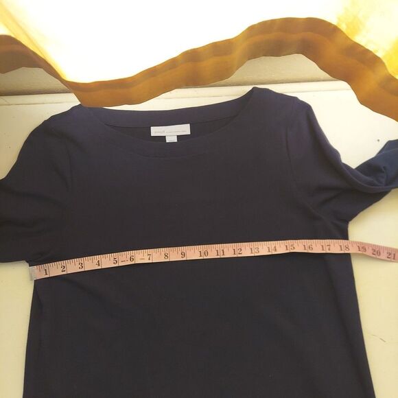 J Jill Purejill Affinity French Terry Blue Shift Dress 3/4 Sleeve Midi Sz Small - Picture 6 of 9